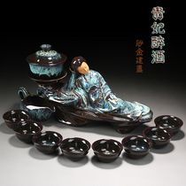 Construction of a tea cup ceramic kung fu teapot tea tea set creative lazy person punching tea machine half full self-office tea suit for home