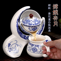 Kung Fu tea set ceramic creative retro home set teapot tea cup semi-automatic lazemakers