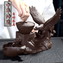 Creative lazy automatic tea set purple sand stone grinding kung fu teapot tea cup tea ceremony set home brewing tea artifact