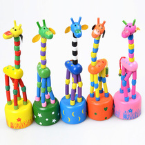 Giraffe Animal Woody Doll Creative Puppet Knuckle Movable Kinked Toys Kindergarten Children Small Gifts