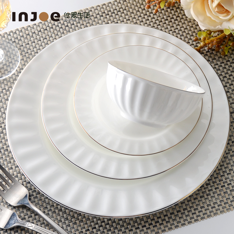 "According to the high - grade ceramic dishes suit household of Chinese style is contracted tangshan ipads porcelain tableware suit European dish bowl chopsticks