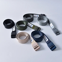 Lightweight nylon belt Plastic steel buckle head mens and womens casual simple slip buckle solid color canvas belt T113