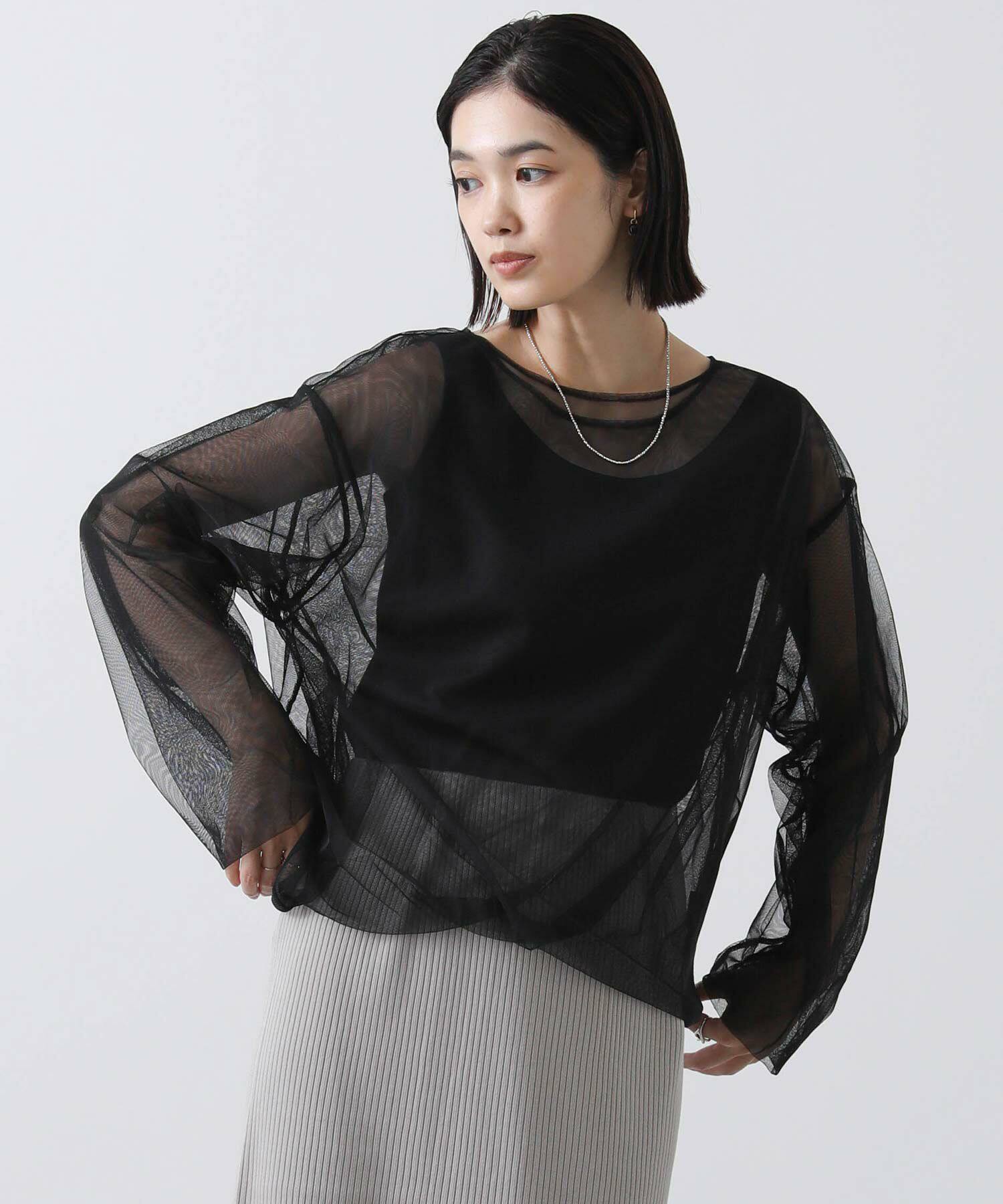 日本代购 gready brilliant 8月薄纱长袖上衣ko420398007 9折