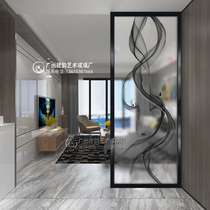 Modern minimalist art glass screen Bedroom living room partition wall decoration double-sided translucent entrance entrance New Chinese style