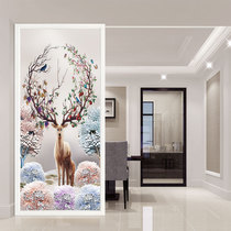 Custom art glass living room screen partition wall entrance bedroom decoration modern simple double-sided matte rich deer