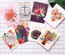 Korean creative beautiful fresh simple birthday wishes Thank you greeting card Fold with envelope Business message small card