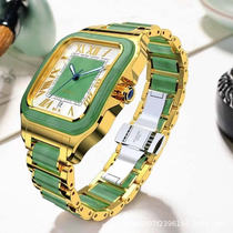 Labor Poetry Dan Emerald Square Mechanical Watch Mens Jade Watch Fashion Creative Brands Wristwatch