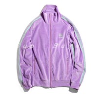 Needles x AWGE JACKET Edition Velvet Butterfly Embroidered Webbing Jacket Purple