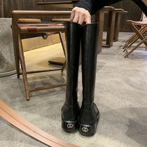 (sheii Su Yinyin) Paris Dinner ~ GD version of small fragrant foul-heeled high-tube Knight boots female long boots