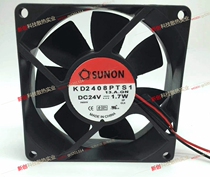 SUNON 8CM 8025 24V 1 7W KD2408PTS1 2-wire converter large air flow cooling fan