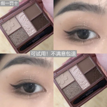 NOVO eye shadow flash powder five-color small plate portable e cold color cement European and American makeup earth color eye shadow plate ins Super fire