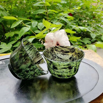 Wine Spring Night Light Cup Qi Lian Ink Jade Old Pit Jade Natural Jade Magnetic Boutique Grand Teacup Wine Glass Tea Set Wine