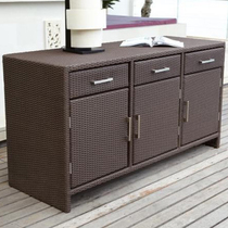 Outdoor cabinet balcony storage cabinet rattan belt door shoe cabinet Hotel Club wine collection rattan cabinet