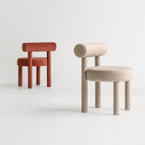 Nordic designer geometric ball chair backrest dining chair Net red book chair model room fabric single sofa chair makeup stool