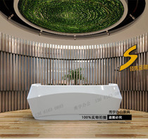Shanghai front desk desk Reception desk Paint creative fashion information desk Cashier Welcome desk Curved beauty salon bar