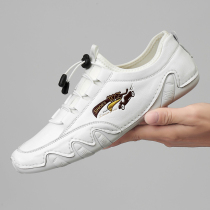 Clear Barn Handling Tail single breaking code Special genuine leather Bean Beans Shoes Men Little White Shoes Sloth People Summer Casual Leather Shoes