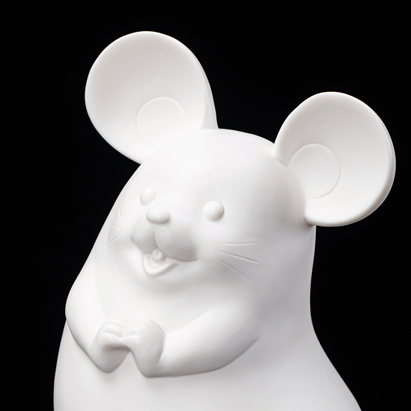 Dehua biscuit firing porcelain zodiac mouse desktop furnishing articles ceramic household act the role ofing is tasted, the sitting room art creative gifts