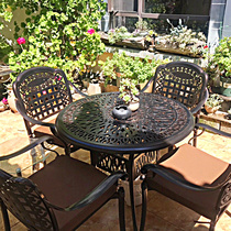 Outdoor Cast Aluminum Table And Chairs Patio Garden Balcony Small Tea Table Casual furniture Outdoor iron Art outdoor table and chairs Composition
