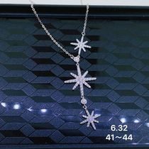 Wheat Diamond Platinum Pt950 Straight Podcast Zircons Necklace Set Chain Woman Simple Atmosphere 100 Hitch Straight Podcast Special Film