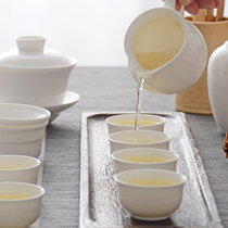 Tangshan Ceramic tea set Bone China complete set of Kung Fu tea set Sankai Gaiwan Tea cup Tea ceremony tea set
