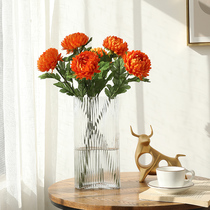 Pineapple Chrysanthemum Emulation Floral Single Branch Marigold Fake Flowers Anti-Real Floral Floral Table Decoration Floral Home Living-room Pendulum