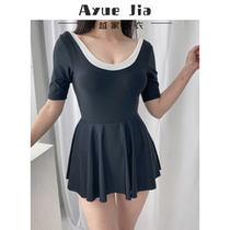Short sleeve swimsuit Women summer 2021 New Conservative belly thin Korean ins style fashion one-piece dress swimsuit