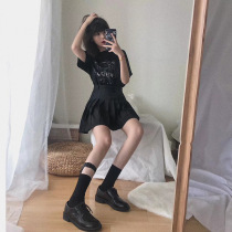 Leg ring jk socks women midline socks calf socks summer thin black cotton strap stockings women Spring and Autumn ins tide