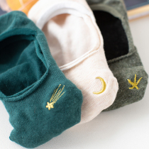 Single shoes socks Womens Boat socks cotton shallow socks bottom silicone non-slip full invisible socks womens thin summer does not fall