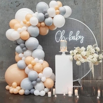 Christmas Net red macaron birthday wedding room gift metal blue balloon chain buckle photo background wall layout set