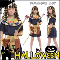 Halloween cosplay Festival Costume Christmas Children Mask Ball Egyptian Pharaoh Prince Costume Male Performance Costume