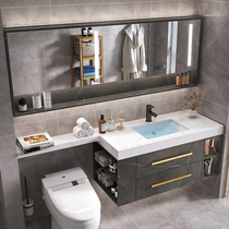 Rock Board Integrated Basin Custom Bath Cabinet Combination Extended Toilet Smart Light Lavish Wash Face Wash Basin Cabinet Wash Hands table