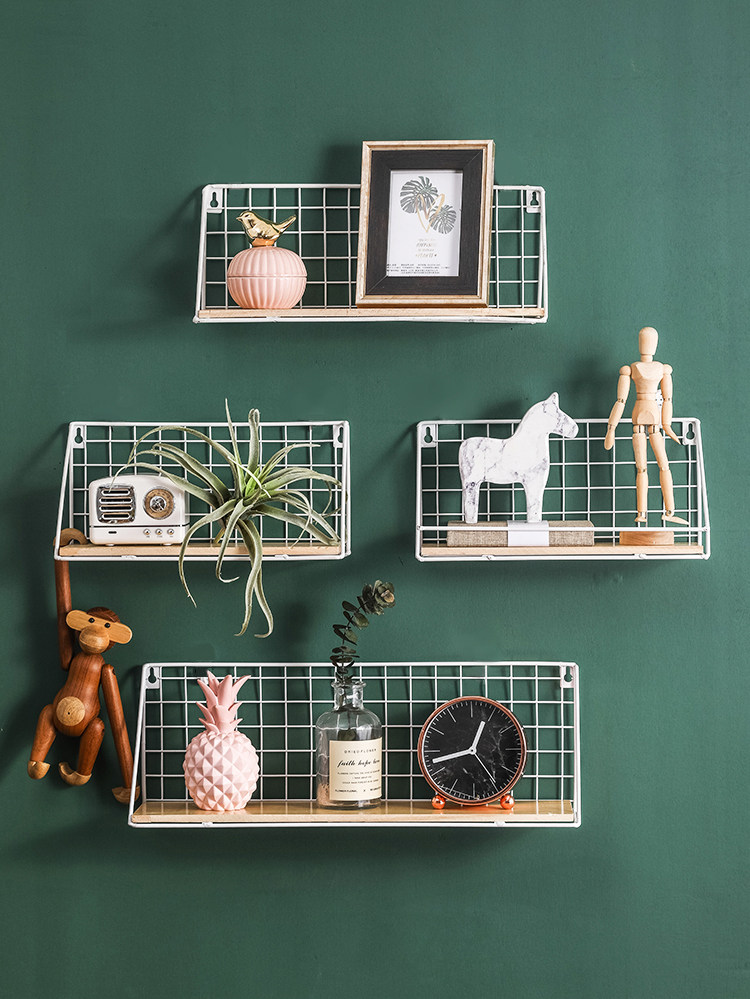 墙上置物架客厅隔板壁挂墙壁书架墙面装饰铁艺搁板层板挂墙免打孔