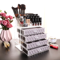 Desktop transparent plastic jewelry box Earrings earrings storage box Jewelry trinkets Cosmetics lipstick grid storage box