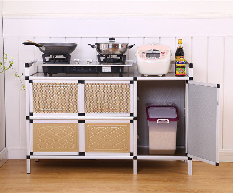 灶台柜燃气灶 简易橱柜 碗柜厨房柜子储物柜带门餐边柜茶水柜组装_7折