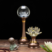 The Po Yurim led seven colored crystal lotus lantern Buddha for the lamp Buddha front for the Buddha lamp a pair of Changming lamps Buddhist supplies