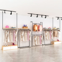 High-end clothing store display rack new multifunctional fashion wrought iron shelf floor against wall wall-mounted womens shelves