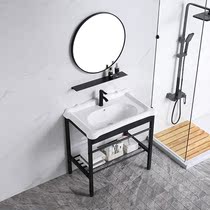 Floor bracket washbasin toilet hanging wall type ceramic integrated washbasin small family type balcony simple washing up pool