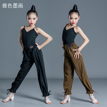 New Girl Latin Dance Suit Children Dance Practice Pants CUHK Childrens Collection Training Long Pants Summer High-end Training Clothing
