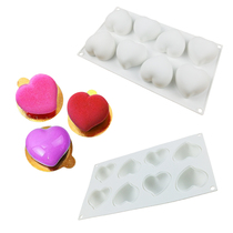 8 with Twisted Horn heart elbow love French mousse silicone heart cake mold baking ice cream West Point