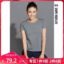 Early SHAPE solid color sports running round neck short sleeve T-shirt slim fit and breathable training top 9Q2031
