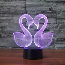 Swan seven coloured led small night light touch switch Childrens room bed headlights Eye-guard soft light sleep light Bedroom girl