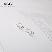 S925 sterling silver Japanese cute kitten earrings fashion all-match student to send girlfriend gift girl heart hypoallergenic