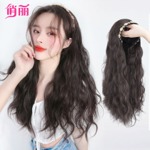 Wig Women's Long U-shaped Wig Cover Summer Simulation Human Hair Silk Water Ripple Hair Natural Net Red Hair Hoop Full Head Cover