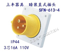 Shangfeng SFE new industrial aviation waterproof socket SFN-613-4 16A three-core appliance concealed straight plug