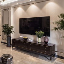American TV Cabinet Solid Wood Rear Modern Ground Cabinet Eu Style Living Room Storage TV Cabinet New Chinese Audiovisual Cabinet Spot