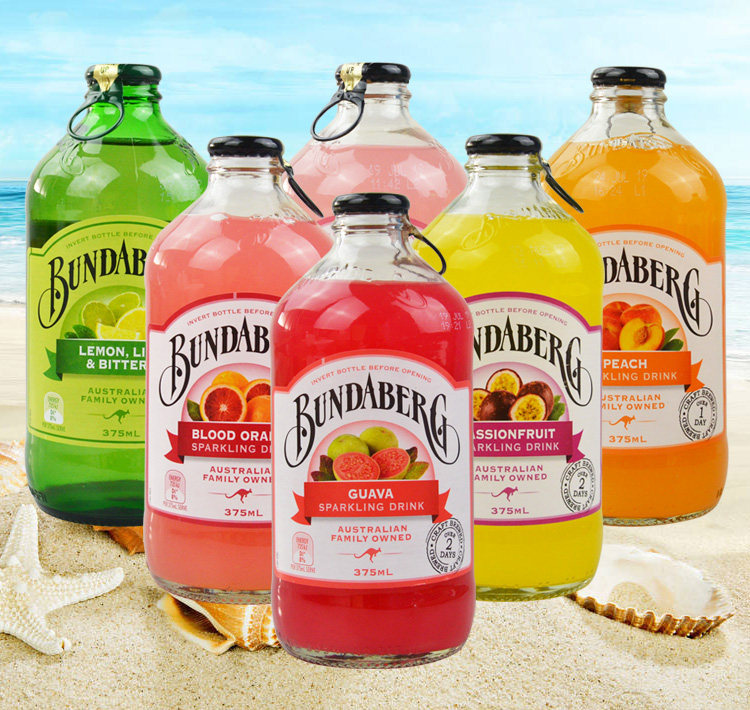 澳洲进口宾得宝含气果汁饮料375ml4瓶易拉盖网红时尚果味饮品