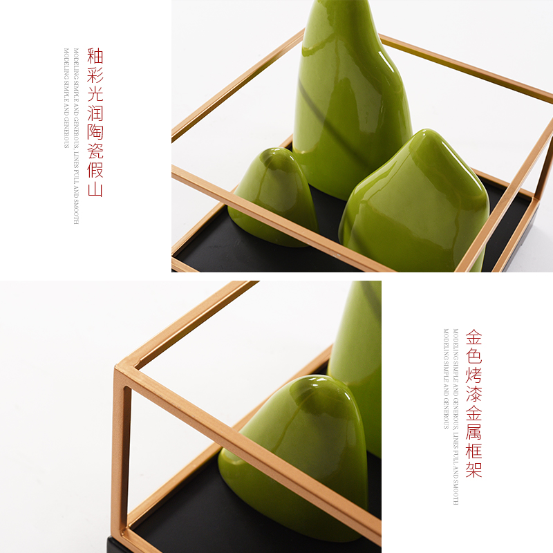 New Chinese style originality rockery green ceramic furnishing articles in porch place hotel living room TV ark, soft decoration