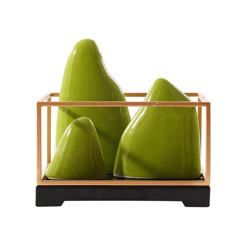 New Chinese style originality rockery green ceramic furnishing articles in porch place hotel living room TV ark, soft decoration