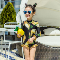 Childrens swimsuit Girls cute baby little princess one-piece quick-drying sunscreen swimsuit Korean girl childrens swimsuit