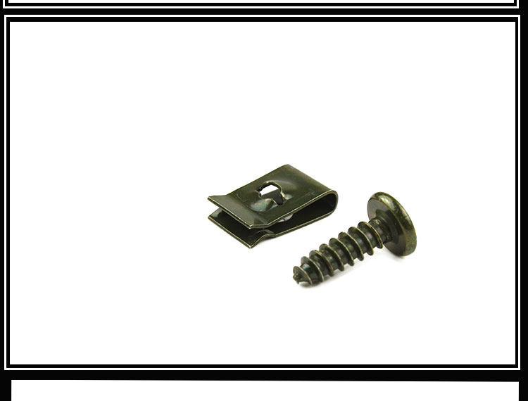 自攻螺丝夹板片螺丝钉摩托车绿色外壳固定螺丝通用带夹片螺丝防锈